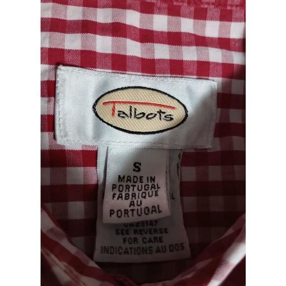 Talbots‎ Shirt Ladies Small Red Gingham Button Up Shirt Cowgirl - Picture 5 of 7